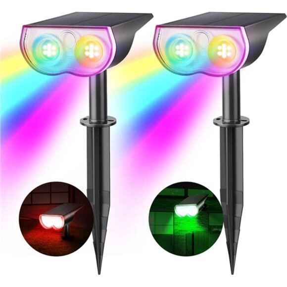 Halloween Decorations 22 LEDs IP67 Waterproof Color Changing Solar Outdoor Light - Picture 1 of 7